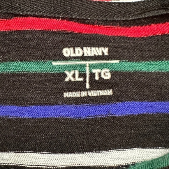 OLD NAVY, MULTICOLOR STRIPE TOP. ROUND NECK, LONG SLEEVE, SIDE SLITS. SIZE XL - Picture 5 of 6